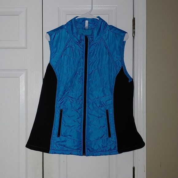 Exertek turquoise and black puffer vest  Sz XL - Picture 1 of 5